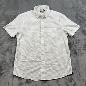 Faherty The Movement Shirt Short Sleeve Light White Floral Men's Large